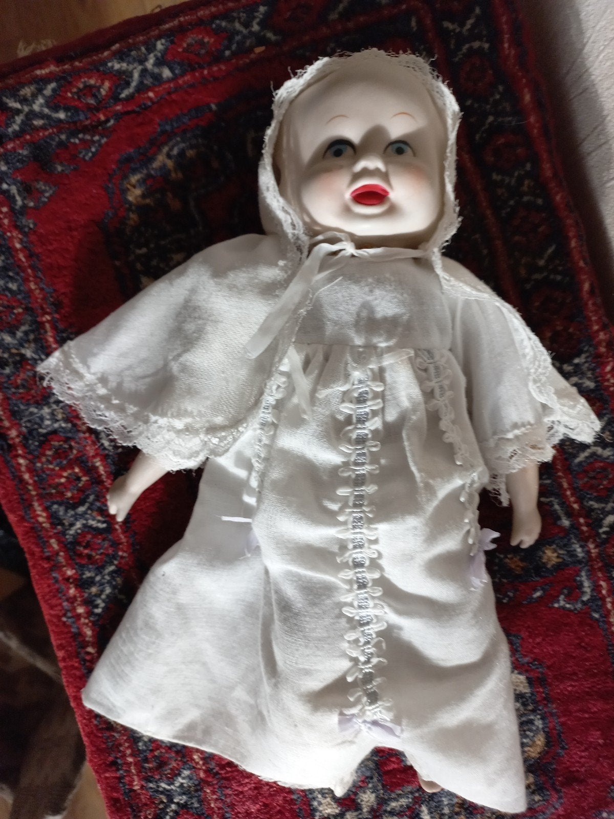 Vintage babypopje met  biscuit hoofdje., Ophalen of Verzenden
