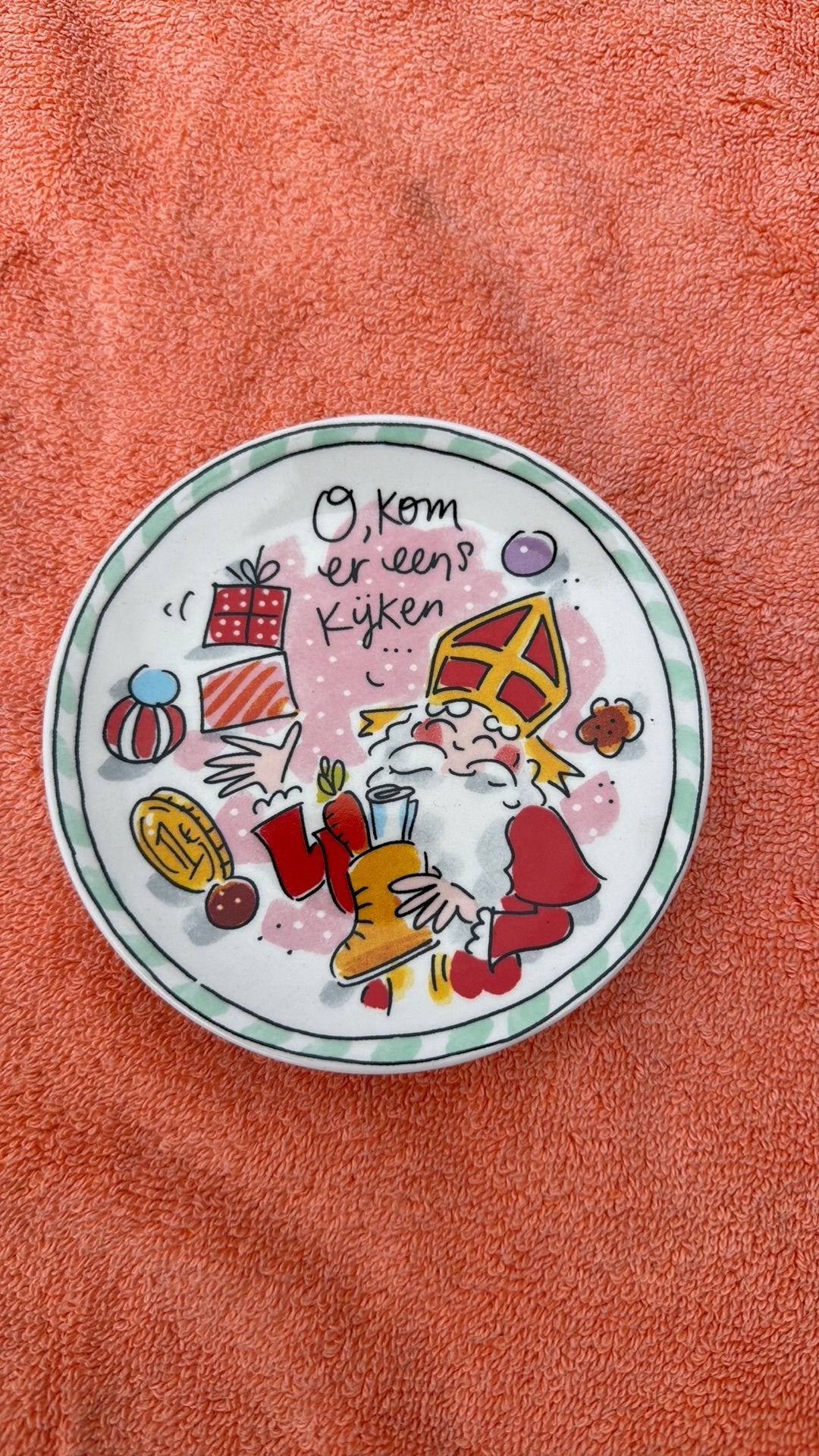 Blond Amsterdam Sint Sinterklaas schaaltje, Ophalen, Nieuw, Aardewerk, Schaal of Schalen