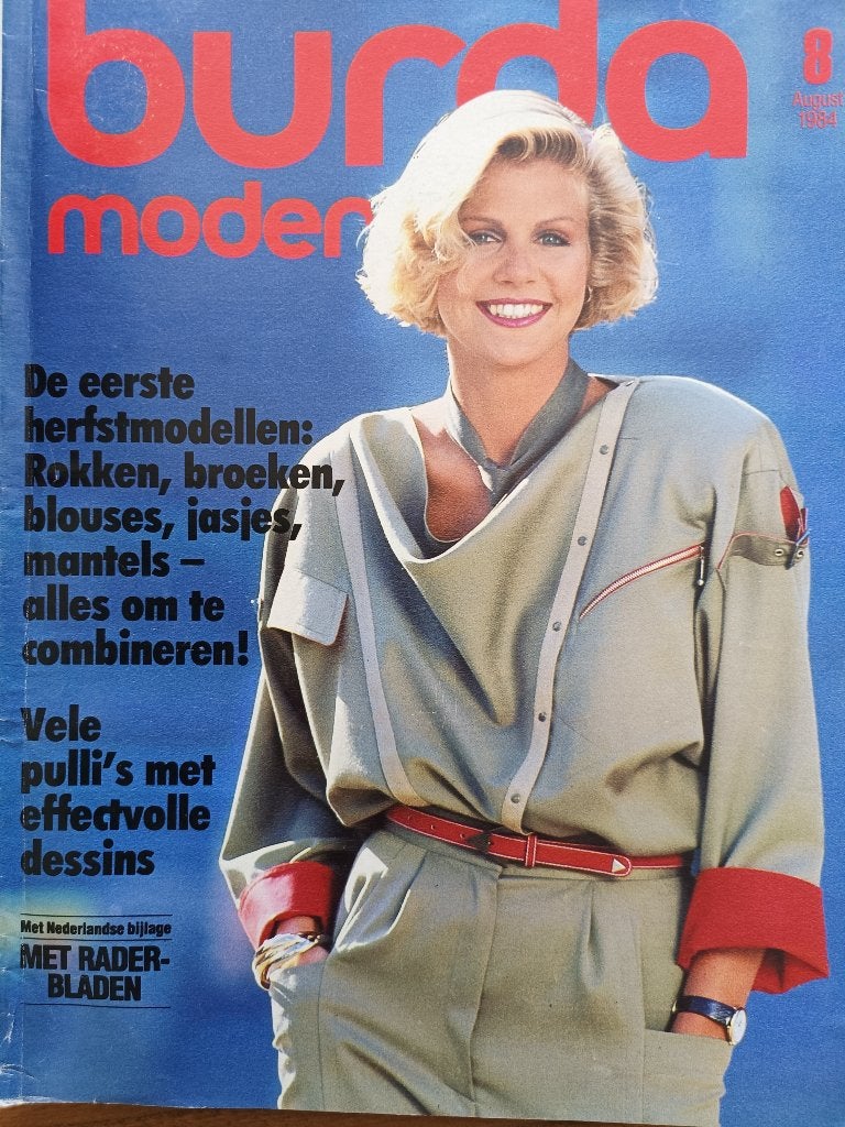 Burda augustus 1984 vintage naaien mode patronen, Ophalen of Verzenden, Zo goed als nieuw, Vrouw, Burda