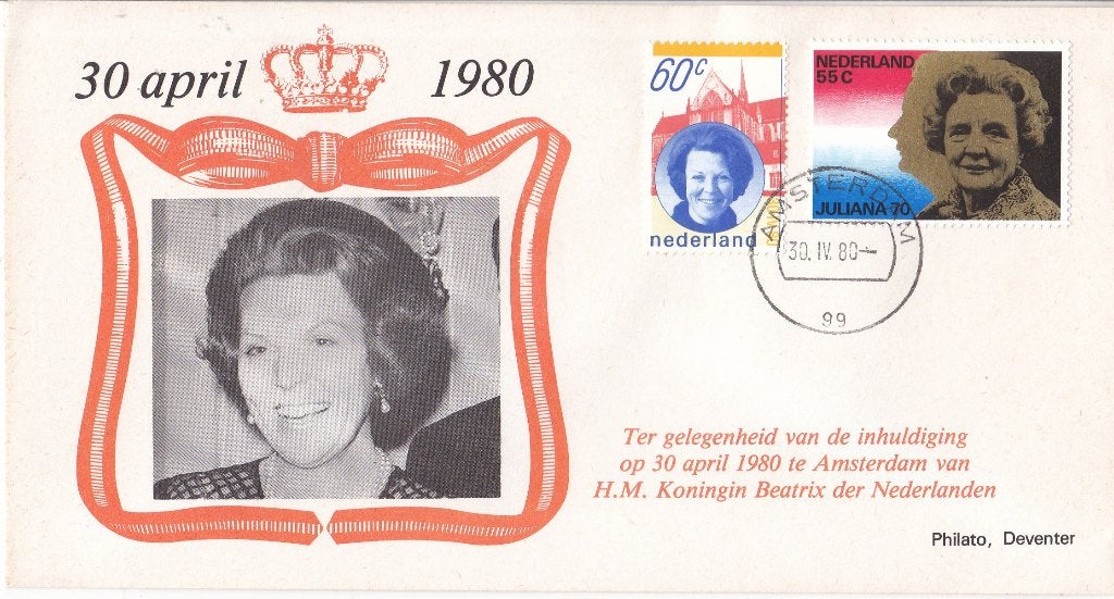 Philato - Inhuldiging Koningin Beatrix – 30 april 1980, Postzegels en Munten, Verzenden, Envelop