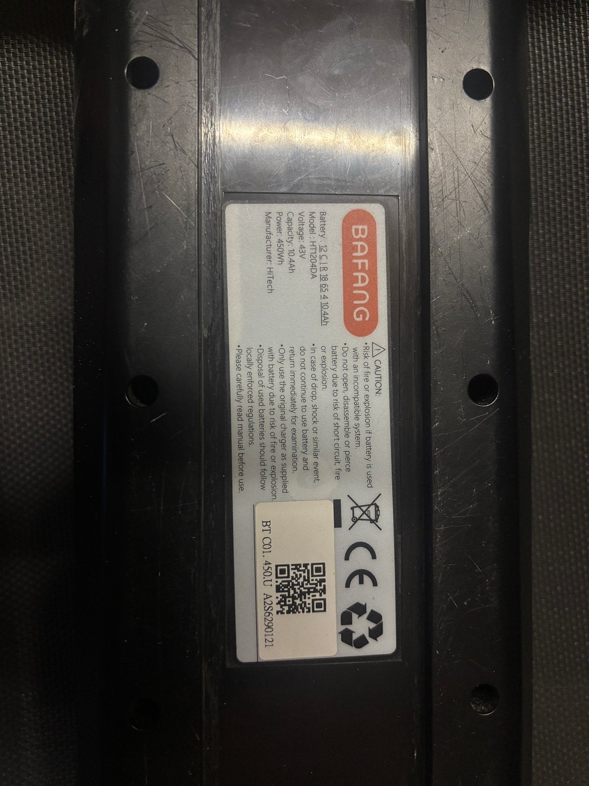Bafang accu incl oplader 43V 10.4.ah 450wh, Ophalen of Verzenden, Zo goed als nieuw
