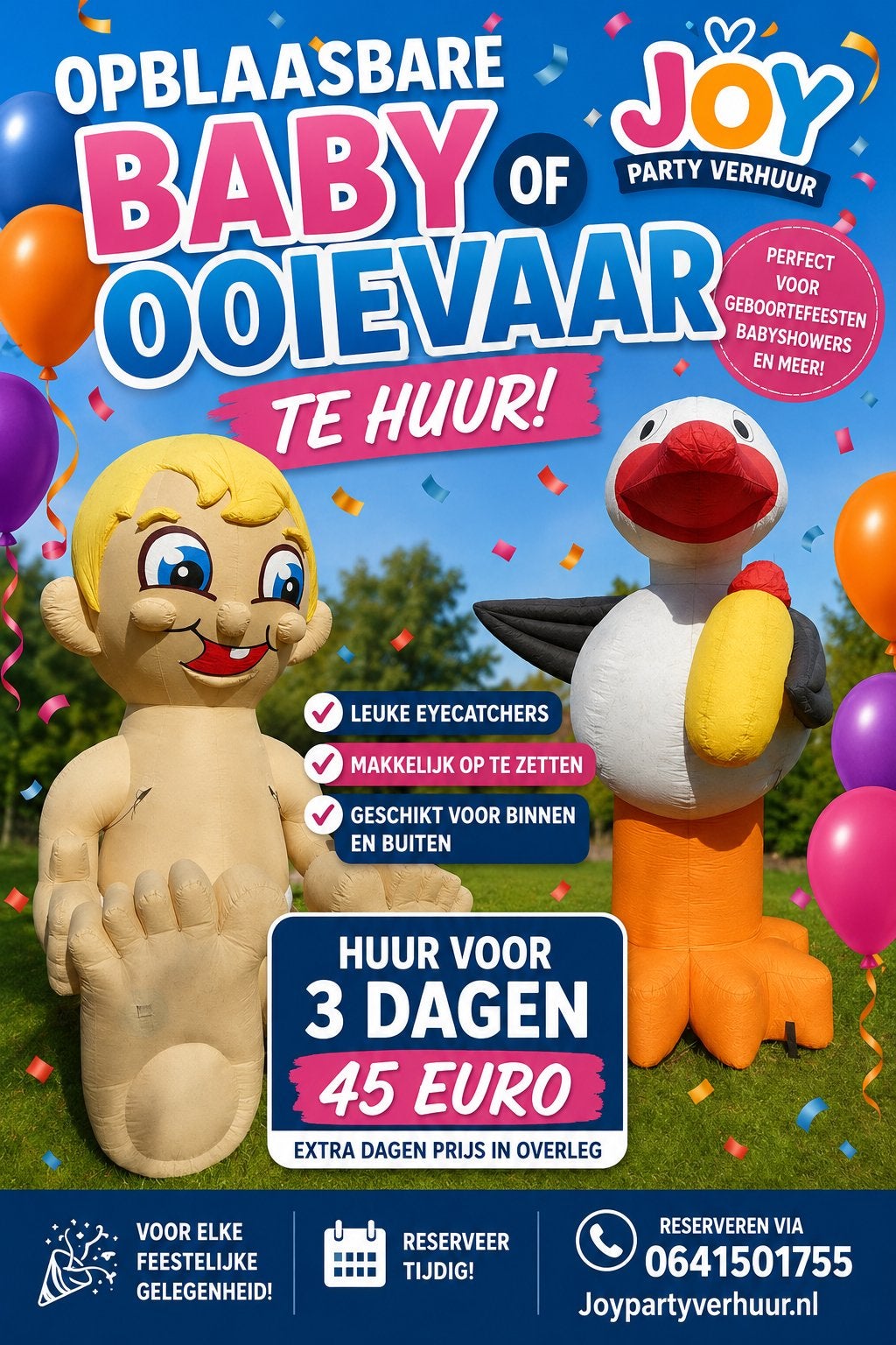 Ooievaar of Baby te huur, Ophalen