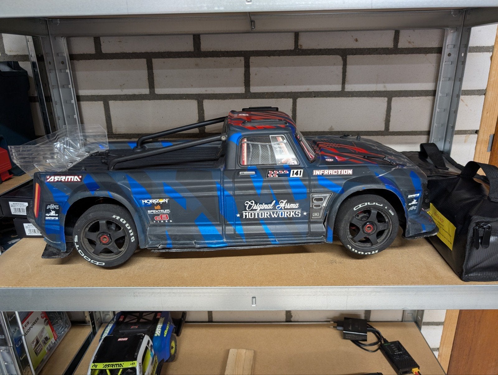 Arrma Infraction 6S HobbyWing EzRun Max 8G2S, Elektro, Gebruikt, Ophalen of Verzenden, Auto onroad