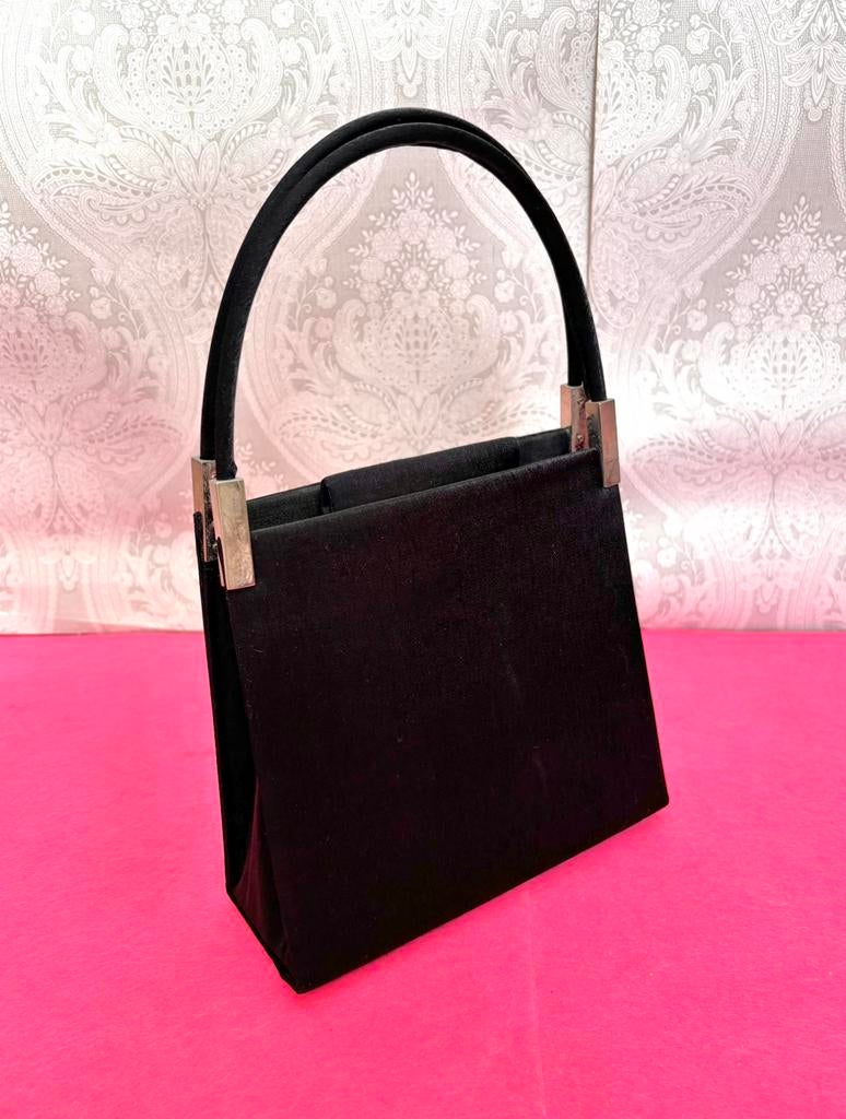 Menbur Vintage handtas tasje clutch zwart, Ophalen of Verzenden, Gebruikt, Zwart, Handtas