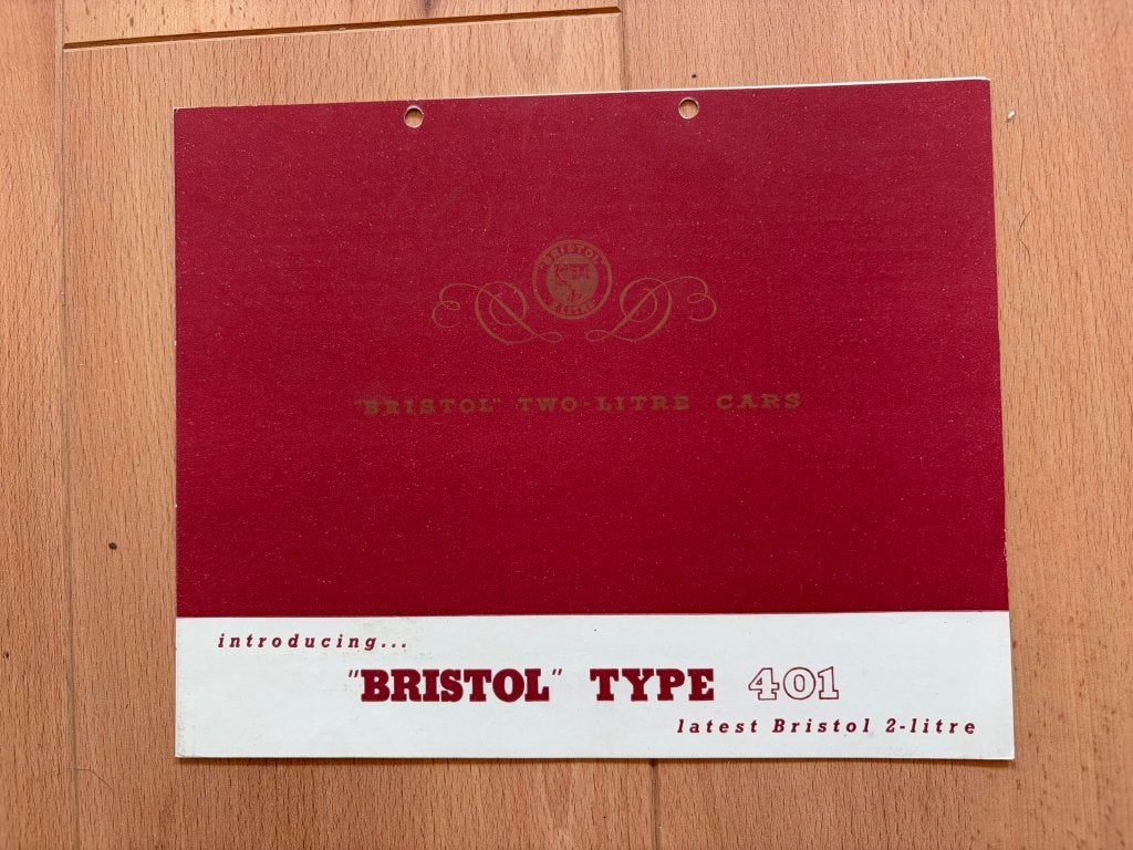 Bristol 401 - 2 Litre -  Folder - Brochure, Gelezen, Ophalen of Verzenden, Bristol, Overige merken