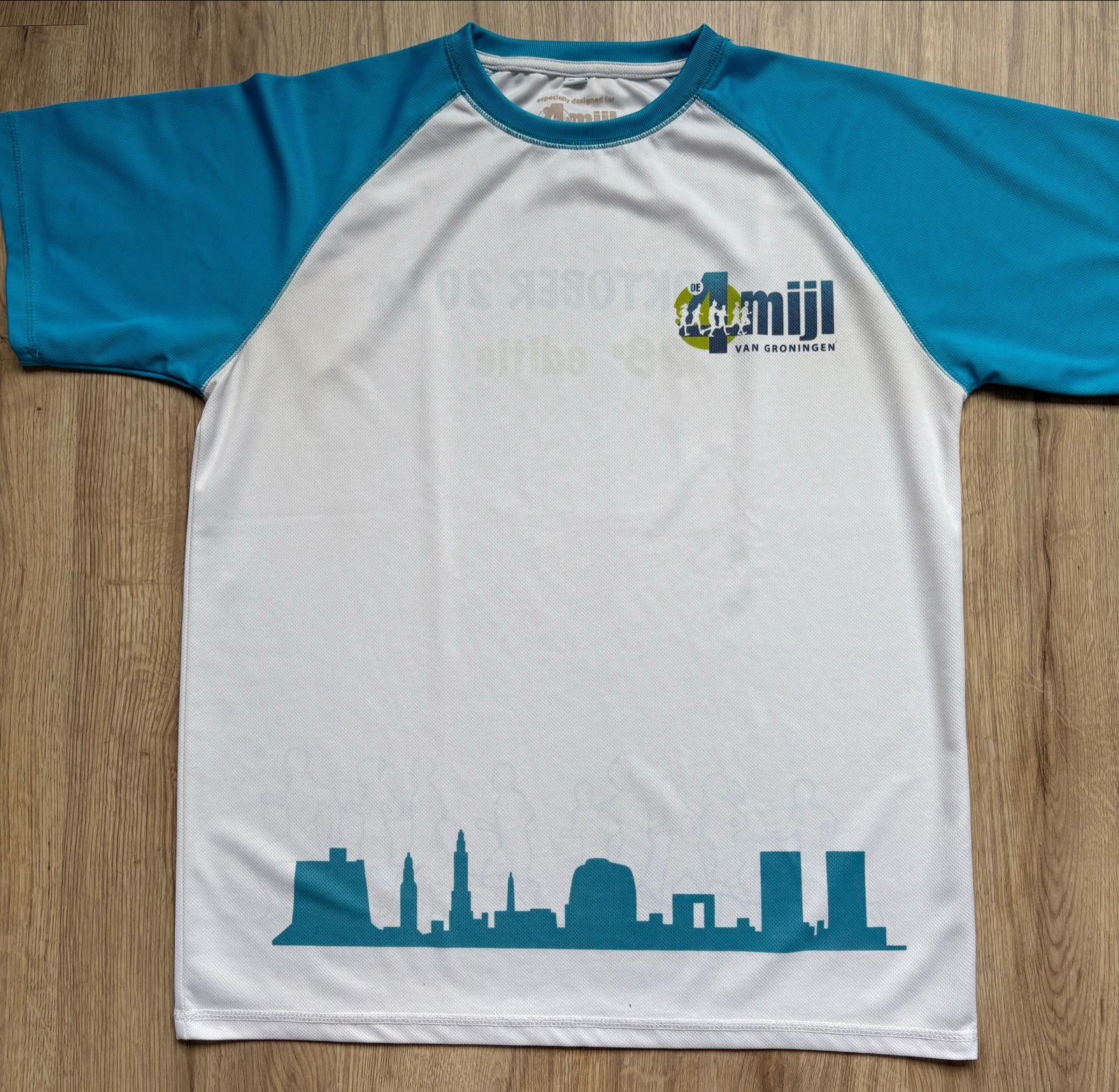 Hardloopshirt 4 Mijl van Groningen 2014, Maat 38/40 (M), Wit, Ophalen of Verzenden, Zo goed als nieuw