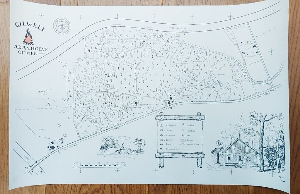 scouting poster met Ommen Gilwell Ada's Hoeve 1960, Ophalen of Verzenden, Zo goed als nieuw, Overige typen