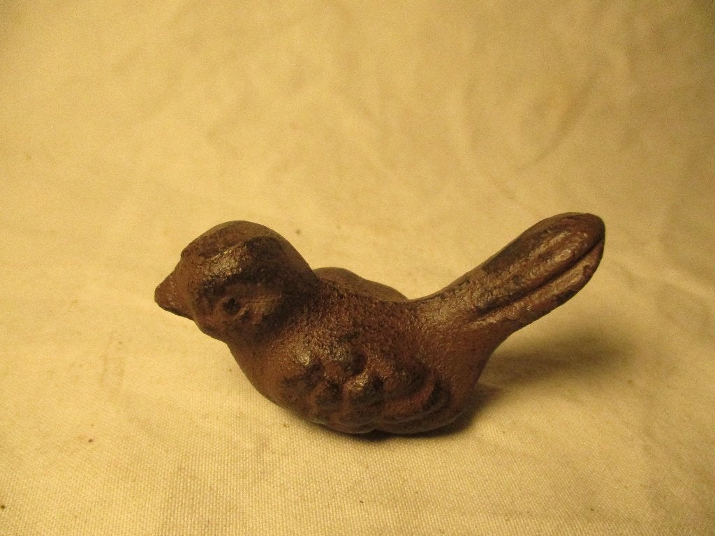 antiek heel oud klein ijzer beeldje vogeltje, Antiek en Kunst, Ophalen of Verzenden