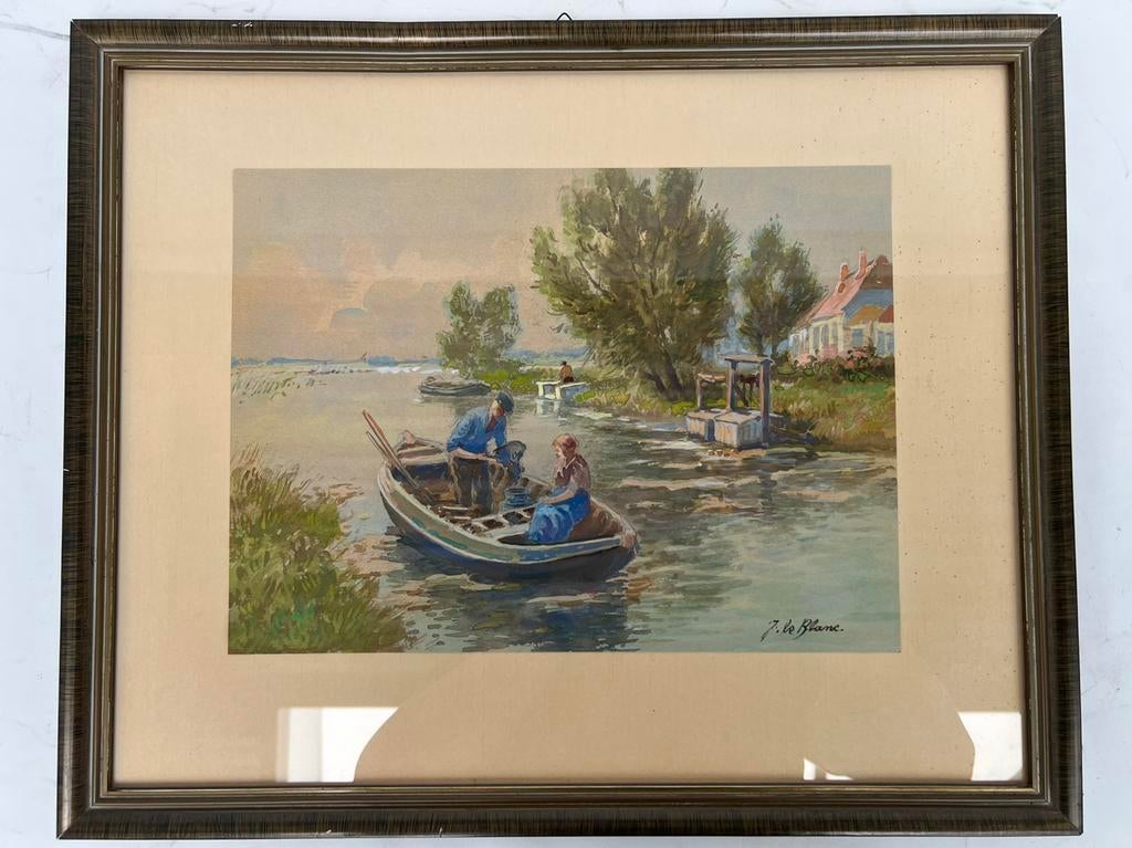 Landschapsschilderij van J. le Blanc, Ophalen of Verzenden