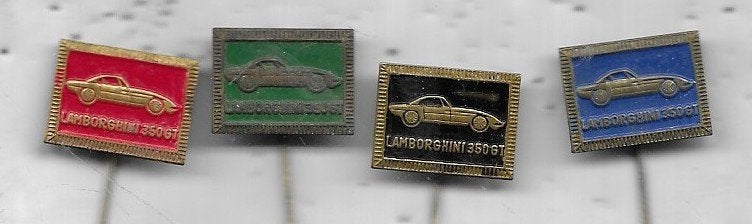 4 LAMBORGHINI AUTO VERSCHILLENDE SPELDEN UIT 1 SERIE, Verzamelen, Speldjes, Pins en Buttons, Ophalen of Verzenden, Gebruikt, Transport