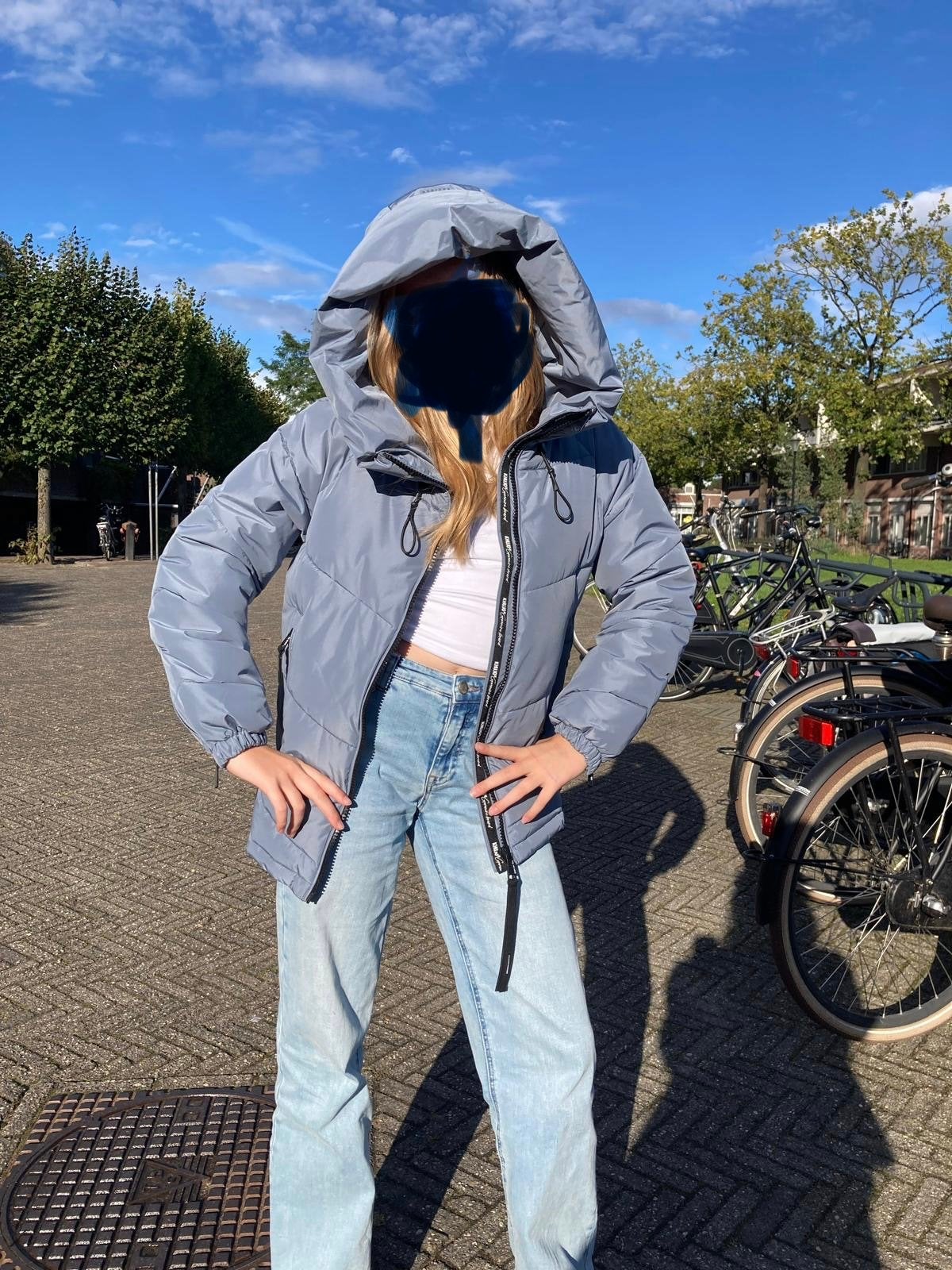 Khujo Herfst/Winterjas Maat S, Kleding | Dames, Ophalen of Verzenden, Zo goed als nieuw, Maat 36 (S), Blauw
