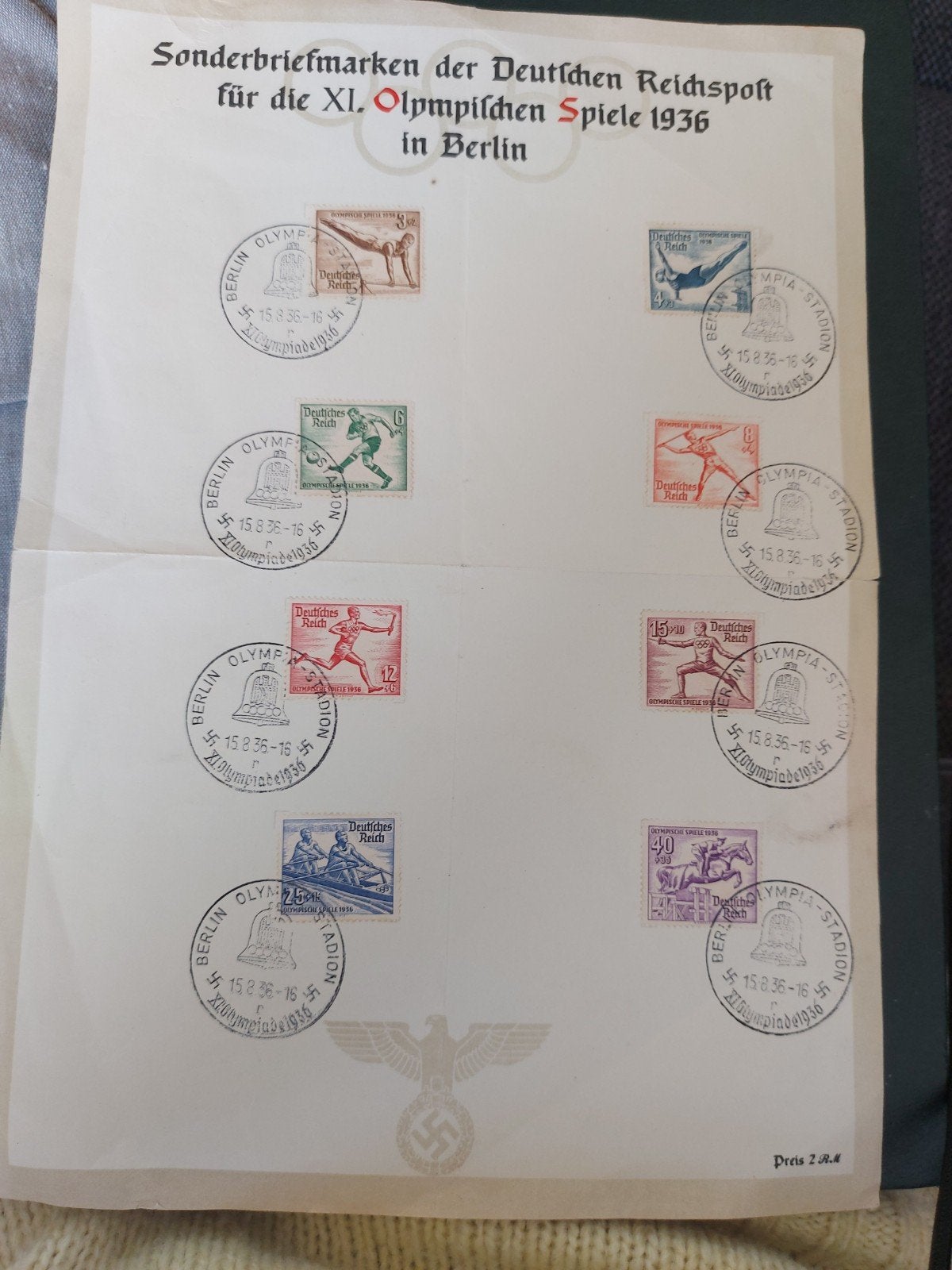 Postzegels Deutsche Reich Olympische Spelen Berlijn 1936, Verzenden, Sport