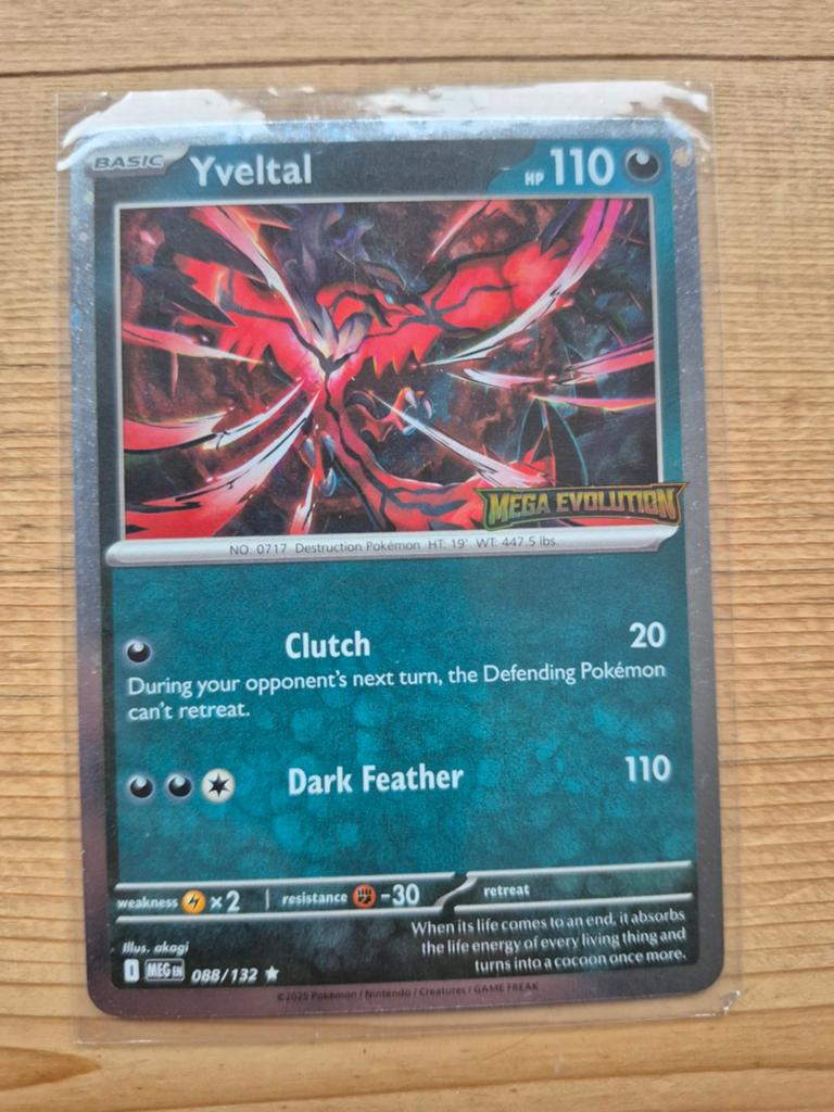Pokemon Kaart Yveltal 088/132 MEGA EVOLUTION, Ophalen of Verzenden, Zo goed als nieuw, Losse kaart