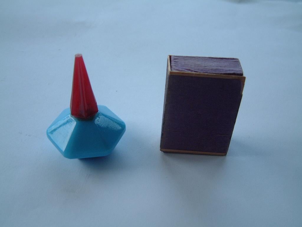 leeg gaaf parfum flesje LOULOU blauw persglas, Ophalen of Verzenden, Gebruikt, Miniatuur
