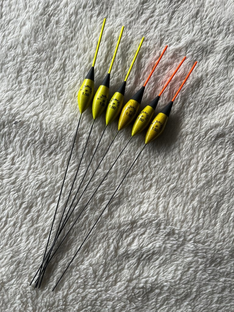 adv 132 / NIEUW set 6 dobbers TUBERTINI 1,50gr, Ophalen of Verzenden, Nieuw, Dobber of Lood