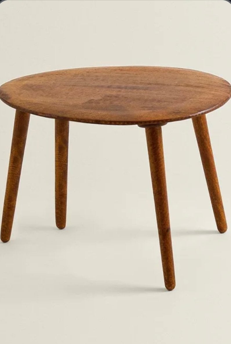 Zara home Bijzettafel mangohout, 45 tot 60 cm, Minder dan 55 cm, Rond, Ophalen of Verzenden