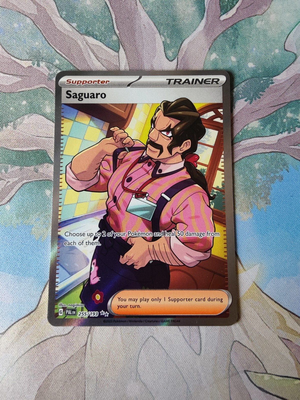 pokemon paldea evolved saguaro full art trainer 255/193, Ophalen of Verzenden, Nieuw, Losse kaart, Foil