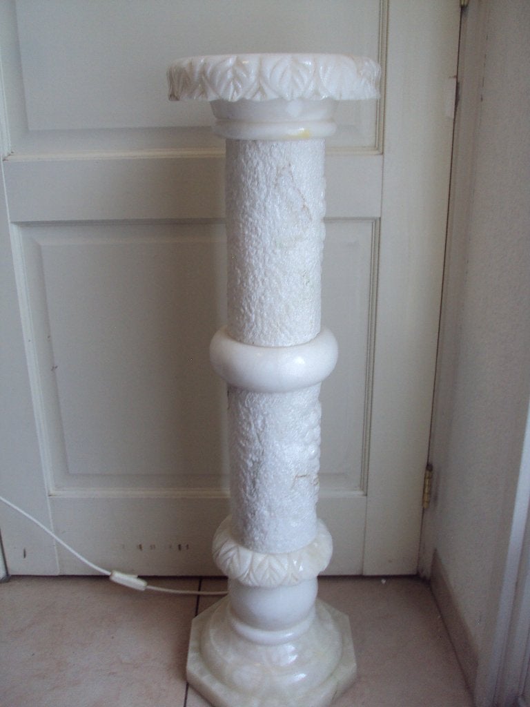 Marmer Pilaar doorschijnend met lamp vintage, Ophalen of Verzenden, Zo goed als nieuw, Greece, Grieks