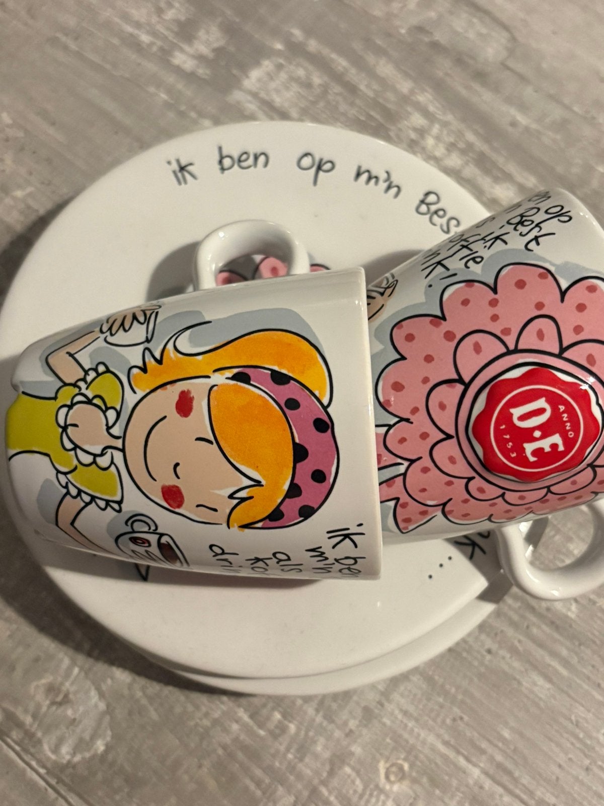 Blond Amsterdam x D.E. Set van 2 kop en schotel senseo kopje, Huis en Inrichting, Keuken | Servies, Blond Amsterdam, Ophalen of Verzenden