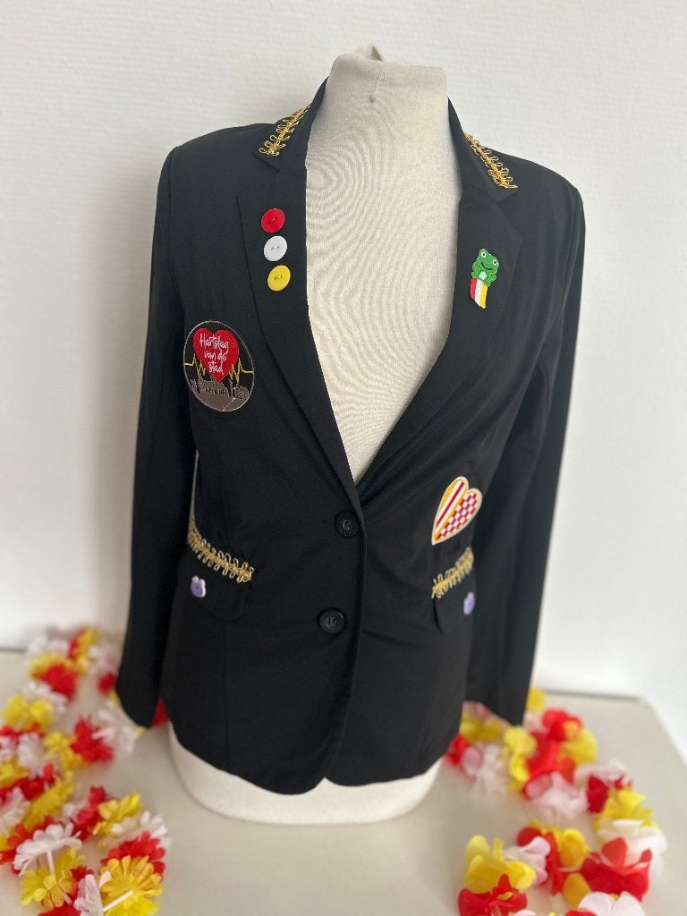 Oeteldonk dames jasje - Maat XS, Ophalen of Verzenden, Zo goed als nieuw, Maat 34 (XS) of kleiner, Carnaval