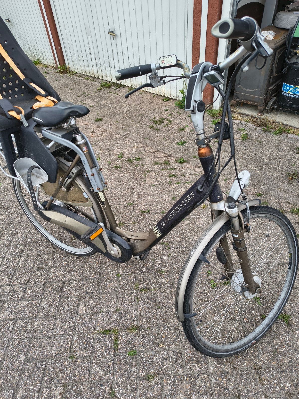 Batavus elektrische fiets met kinderzitje zonder accu, Gebruikt, Velgrem, (Extra) lage instap, Batavus