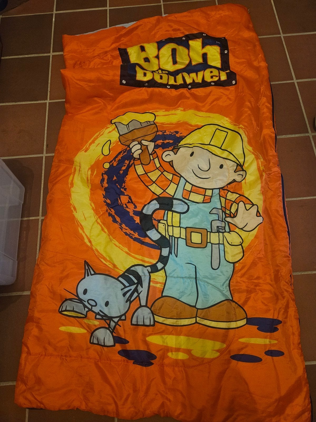 Bob de Bouwer kinderslaapzak, Oranje, Wasbaar, Gebruikt, Slaapzak