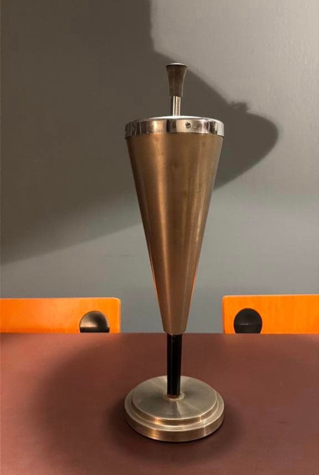 Vintage staande Chrome metalen drukasbak jaren 50.671, Verzamelen, Retro, Ophalen of Verzenden, Huis en Inrichting
