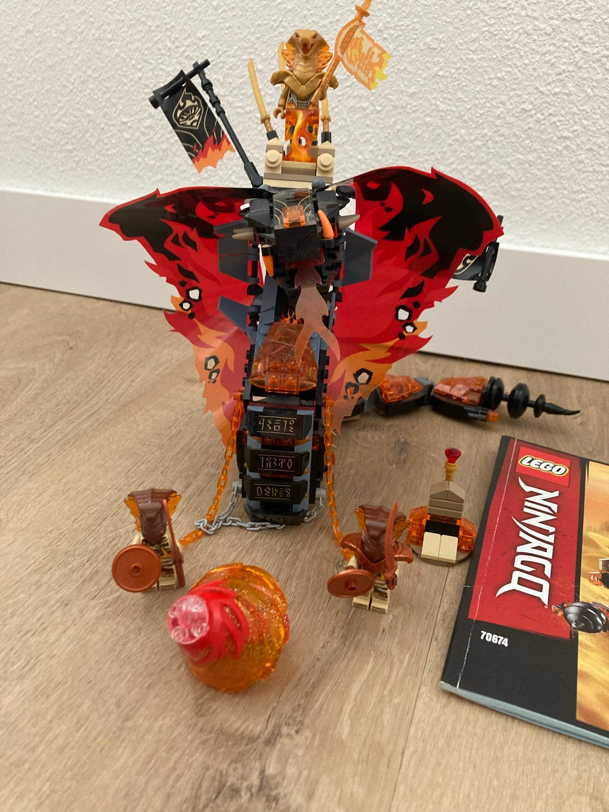 Lego Ninjago 70674 Vuurslang met minifiguren, Lego, Ophalen of Verzenden, Zo goed als nieuw, Compleet