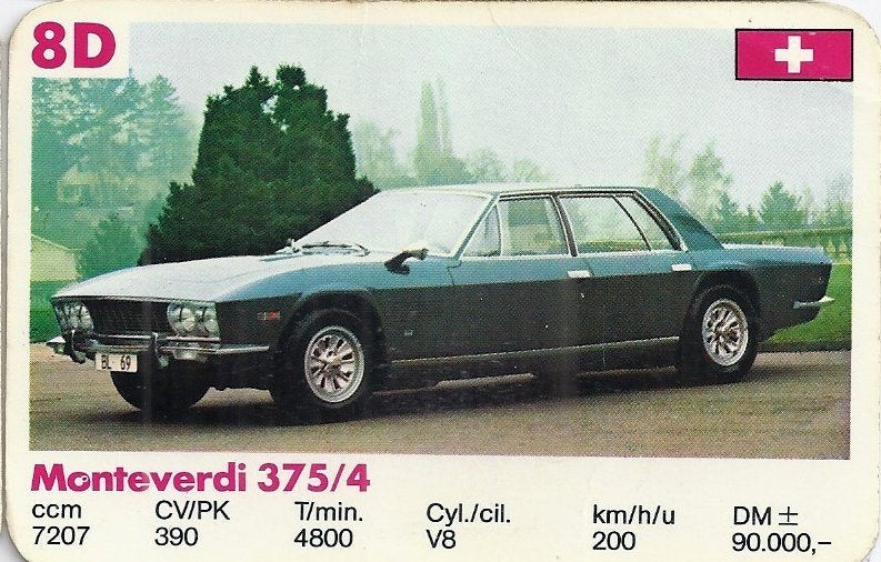 Kw1 autokaartje monte verdi 375 / 4, Ophalen of Verzenden, Zo goed als nieuw, Auto's