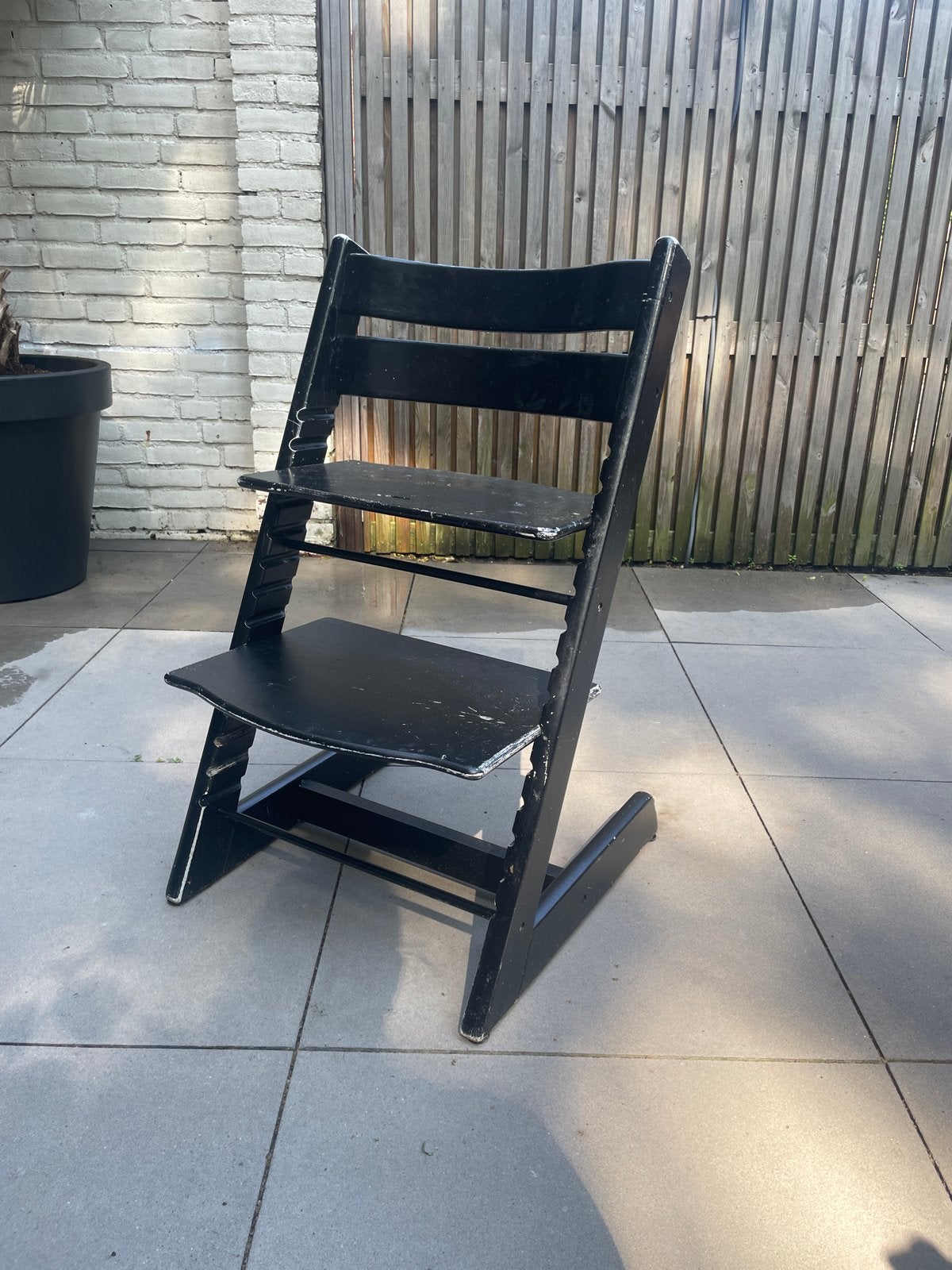 Stokke Tripp Trapp stoel - Zwart, Ophalen of Verzenden, Gebruikt, Meegroeistoel