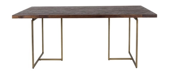 Dutchbone Eettafel Class Antique Brass 220x90, Ophalen, Gebruikt, 200 cm of meer, 50 tot 100 cm