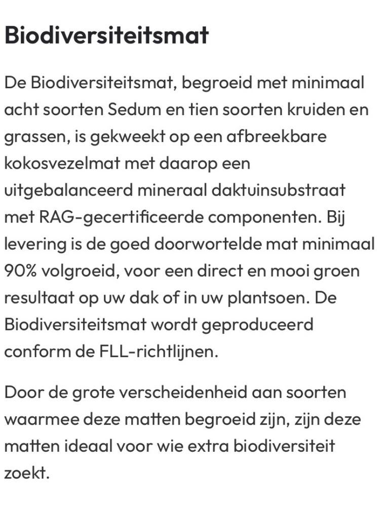Sedum groendak kruiden matten tuin 80x120cm €25,00 pst, Ophalen of Verzenden, Volle zon