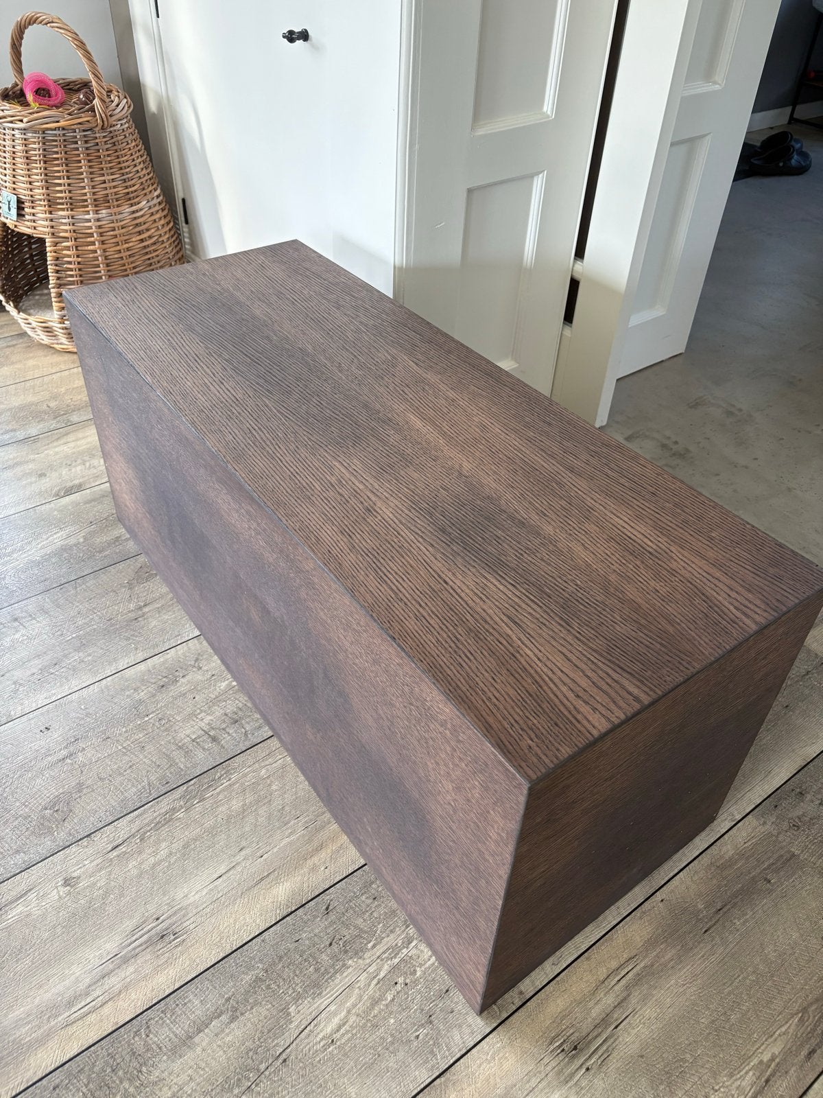 Bloktafel Felix zitmax bruin 102x40x43, Huis en Inrichting, Minder dan 50 cm, 100 tot 150 cm, Ophalen of Verzenden, Zo goed als nieuw