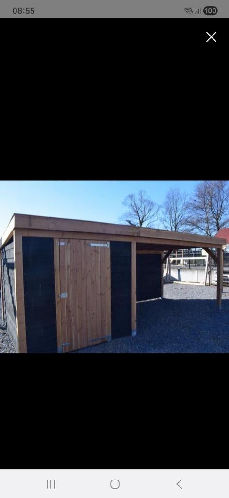 Mooi tuinhuis, nieuw, berging met overkapping 650x300x245, Ophalen of Verzenden, 250 tot 500 cm