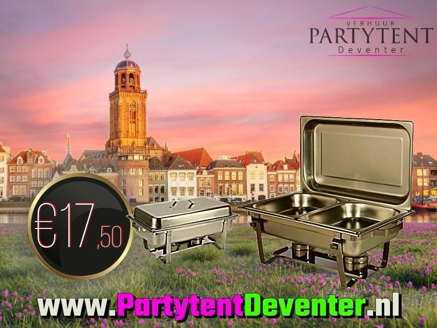 Feestje! Chafing Dish tehuur + evt Party tent 6x3 /tafel etc, Hobby en Vrije tijd, Ophalen, Nieuw, Verjaardag