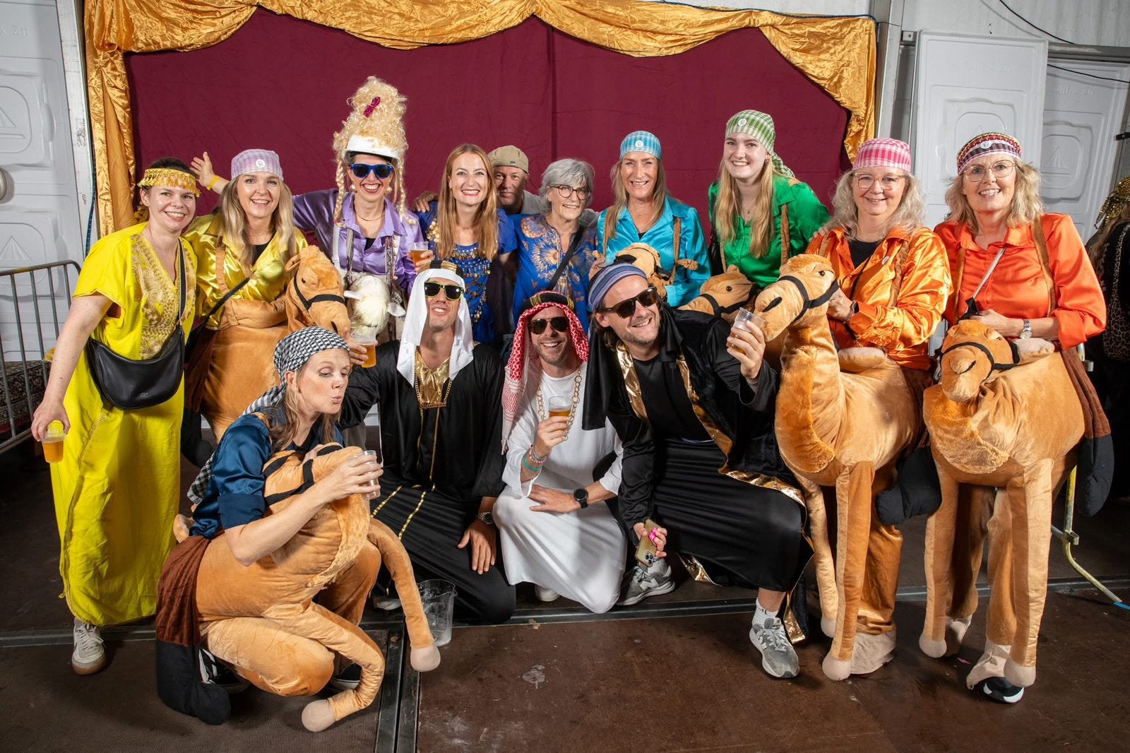 3 kamelenpakken en 1 alpacapak met toebehoren te koop, Ophalen, Carnaval, Maat 42/44 (L), Kleding