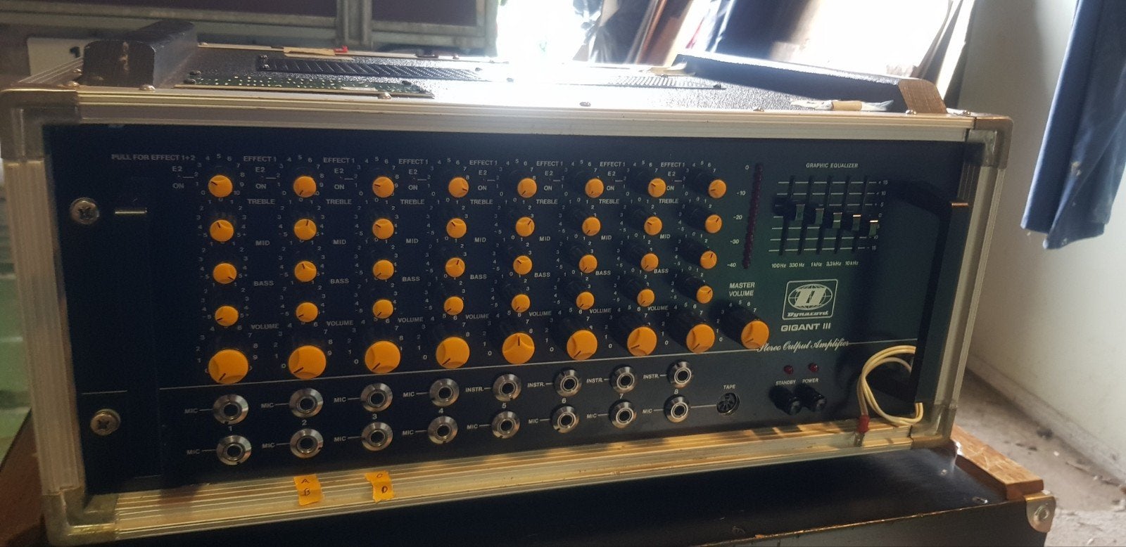 Dynacord Gigant III Versterker + 4x S86 Luidspreker zang, Vloerstaande luidspreker, Gebruikt, 60 tot 120 watt, Ophalen