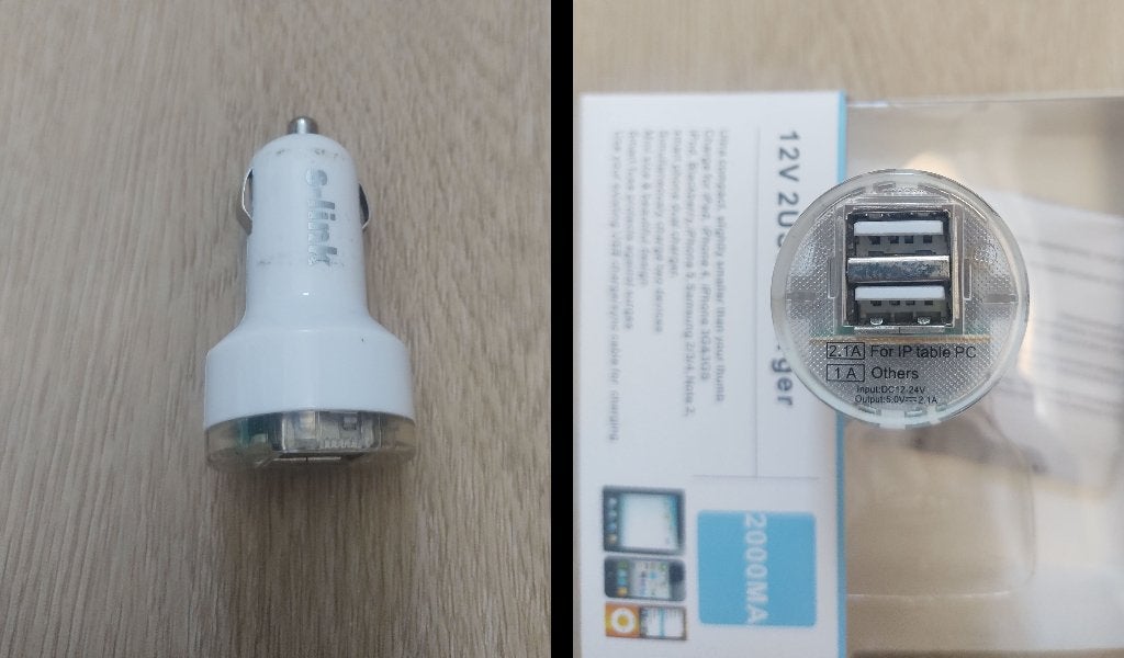 S-link Dual USB Auto Oplader 12V - 24V Sigarettenaansteker, Ophalen of Verzenden, Gebruikt