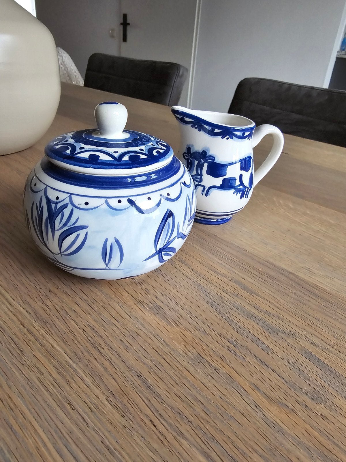 Delfts Blond Amsterdam Suikerpot en Melkkannetje Set, Ophalen of Verzenden, Zo goed als nieuw, Aardewerk, Overige typen