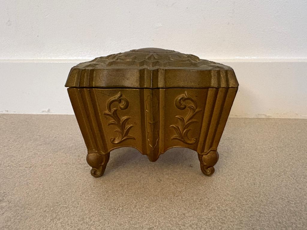 Antiek Frans messing sieradendoosje / casket, Ophalen of Verzenden