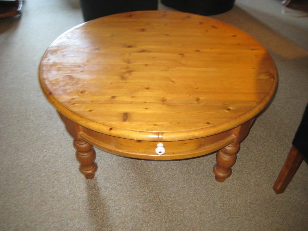 Salontafel rond Grenen, 5 Lade, 20,=, Huis en Inrichting, Tafels | Salontafels, Ophalen, Gebruikt, 100 tot 150 cm, Rond
