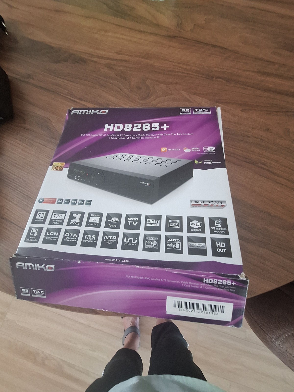 Amiko HD8265+ HD Digitale HEVC Satelliet & T2 Ontvanger, Audio, Tv en Foto, Decoders en Harddiskrecorders, Ophalen, Zo goed als nieuw