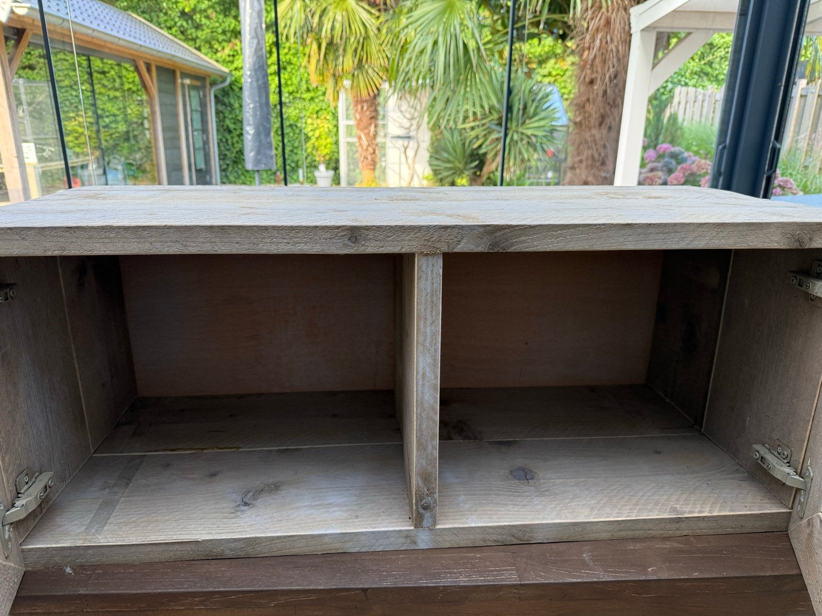 Steigerhout kast voor buitenkeuken, Tuin en Terras, Buitenkeukens, Ophalen, Zo goed als nieuw, Houtskool, Vrijstaand