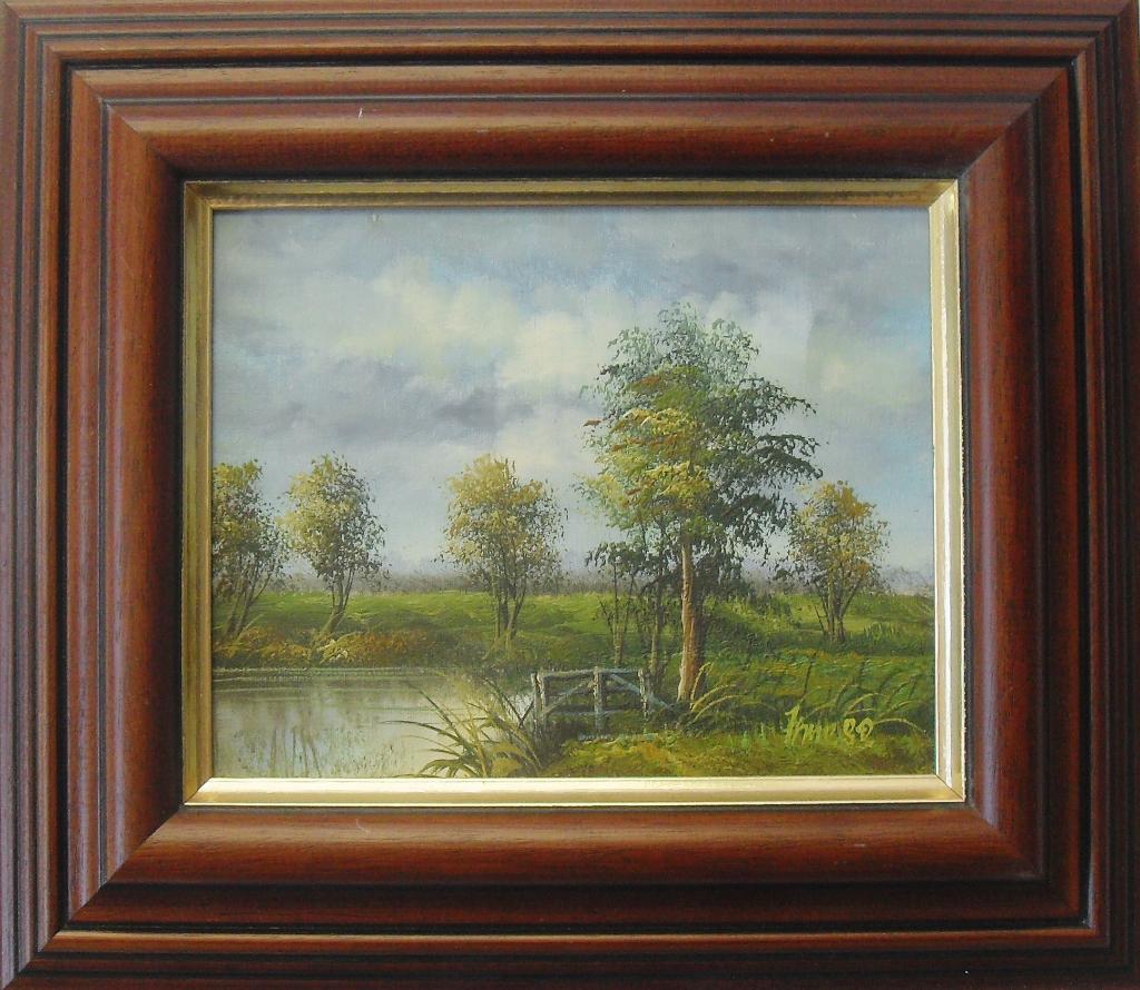 Landschap. Schilder onbekend, Antiek en Kunst, Kunst | Schilderijen | Klassiek, Ophalen of Verzenden