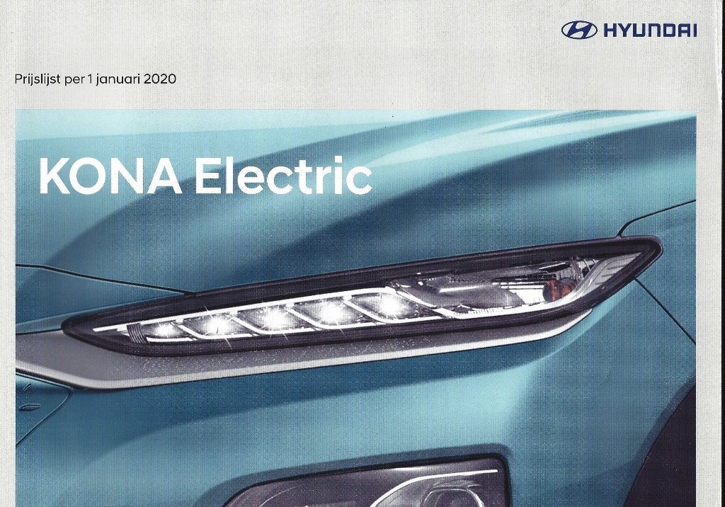 Brochure Hyundai Kona Electric 2020, Ophalen of Verzenden, Gelezen, Overige merken