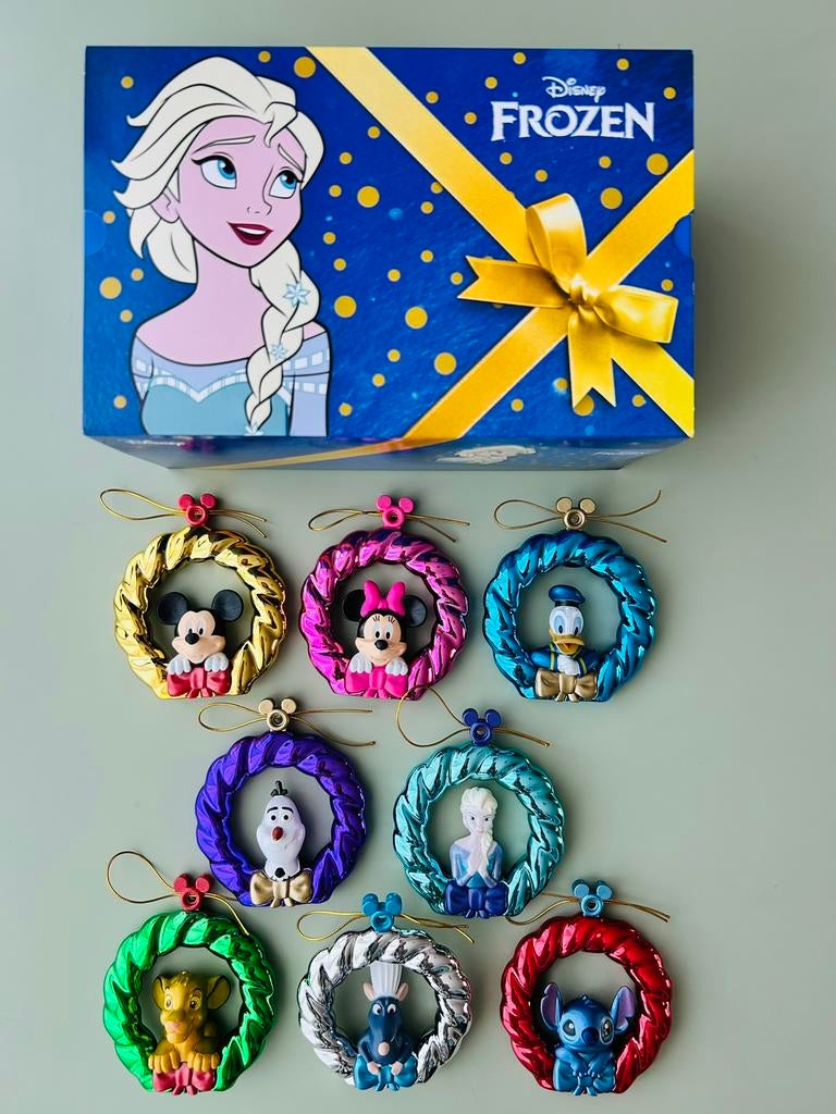 Nieuw Disney Complete Set Kerstkransjes + 1 Elsa Verzamelbox, Ophalen of Verzenden, Mickey Mouse, Nieuw, Beeldje of Figuurtje