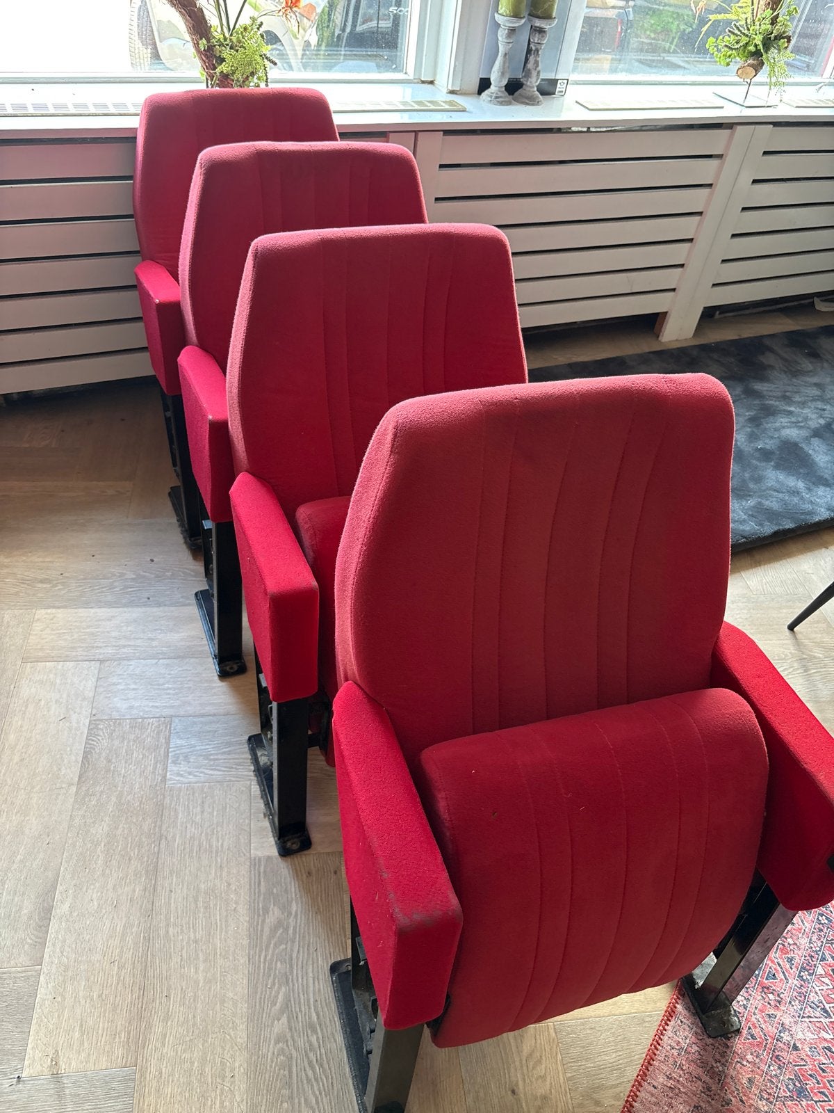 Set van 4 bioscoopstoelen - Rood, comfortabel en uniek, Ophalen, Gebruikt, Vier, Stof