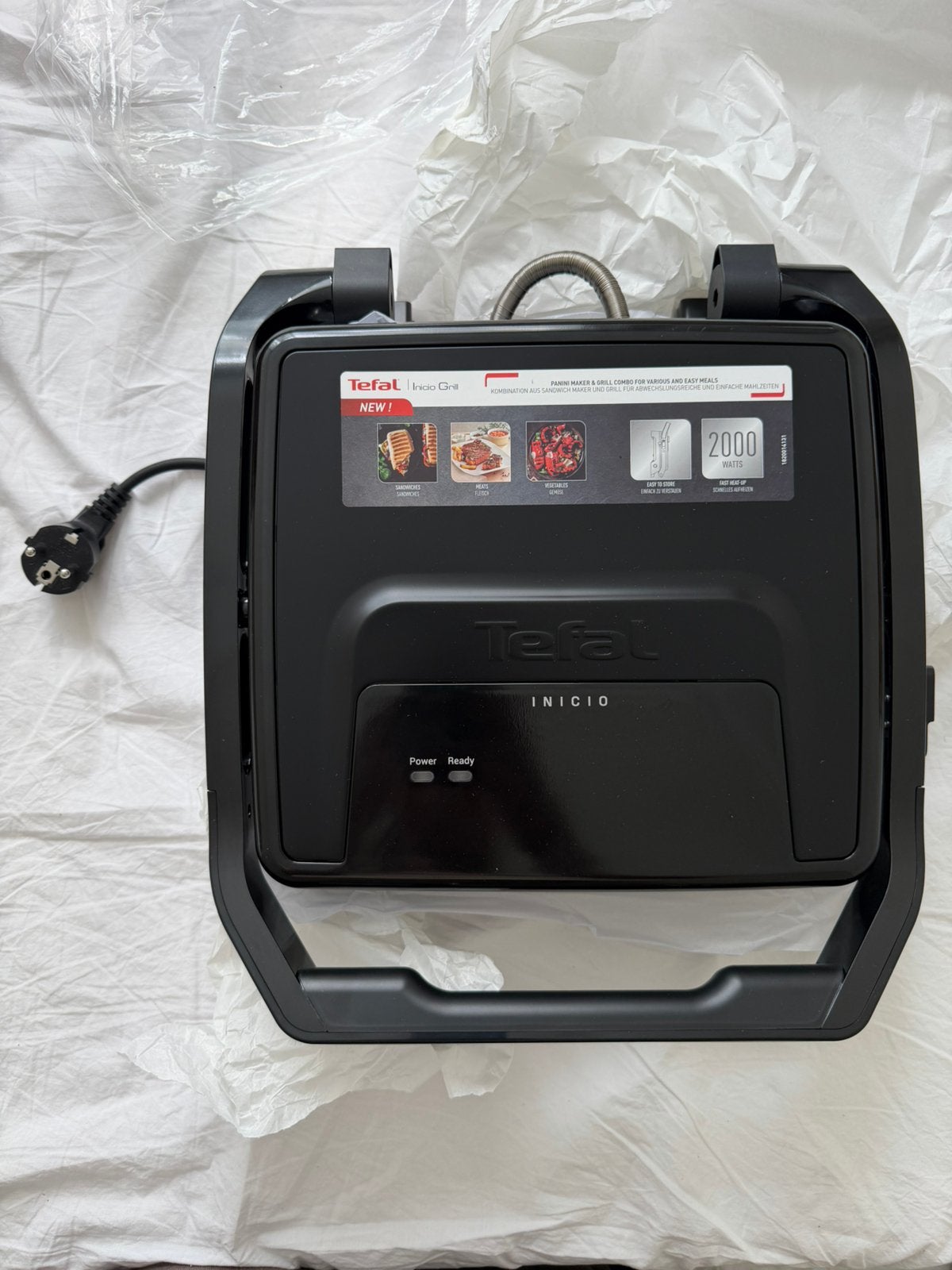 Tefal Inicio Classic Black GC2718 paninimaker & grill, Ophalen of Verzenden, Nieuw, Tafelgrill