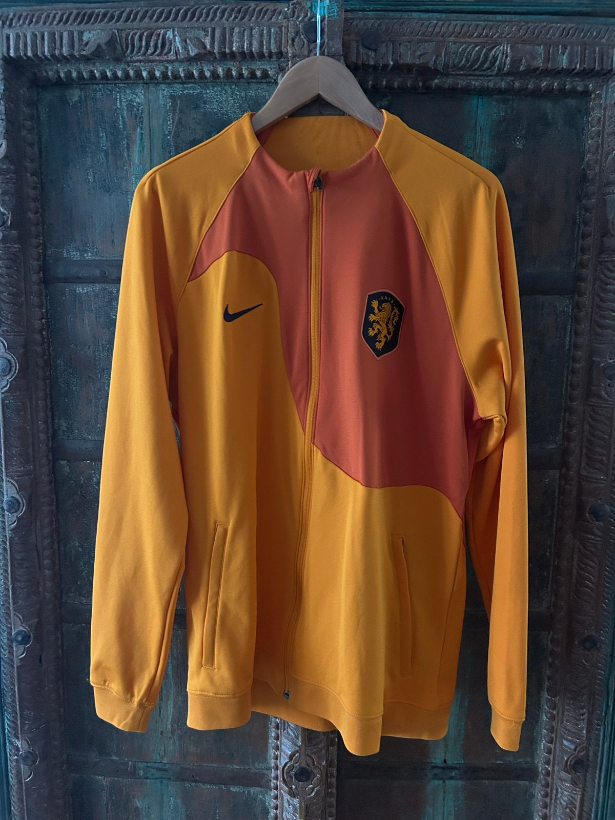 Nike Nederland Trainingsjack Oranje Maat L, Maat 52/54 (L), Oranje, Ophalen of Verzenden, Zo goed als nieuw