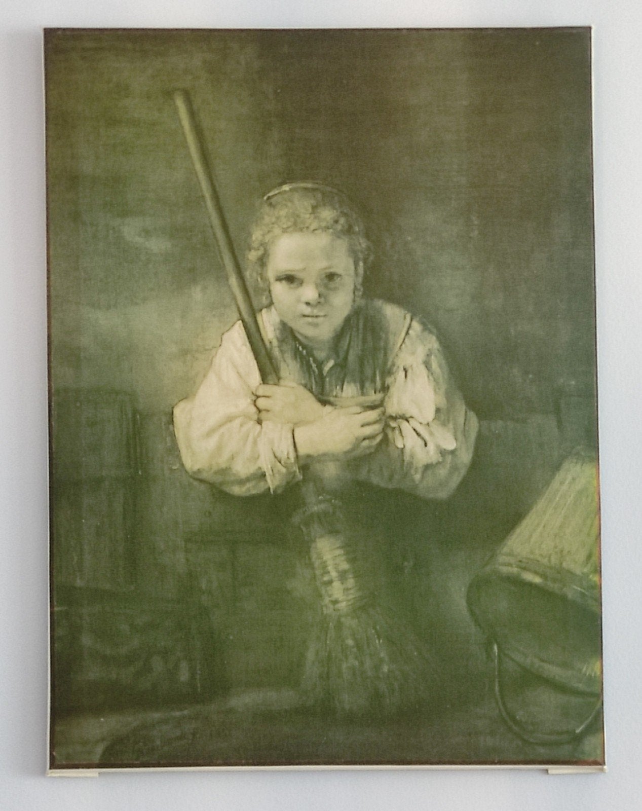 Jongen met bezem - reproductie van Rembrandt, Antiek en Kunst, Kunst | Schilderijen | Klassiek, Doek, Portret of Personen, Ophalen of Verzenden